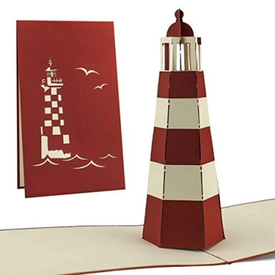 Abbildung von Karte als Gutschein oder Souvenir, ein Geschenk von der Nord Ostsee, Pop Up Karte, rot, B07