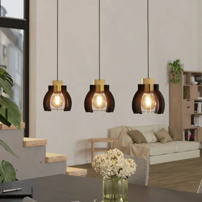 Abbildung von EGLO Hängeleuchte »STILLINGTON 1«, 3 flammig, Leuchtmittel E27 ohne Leuchtmittel, Pendelleuchte, Hängeleuchte, Industrial Stil, Schwarz, Hängelampe