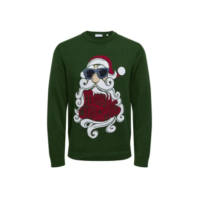 Abbildung von Only &amp; Sons XMAS Place Rneck Strickpullover, Herren, Größe: Large, Grün