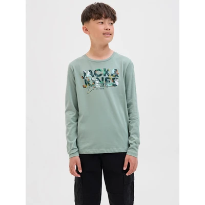 Abbildung von Jack &amp; Jones Junior LOGO Langarmshirt für Kinder, Größe: 152, Iceberg green
