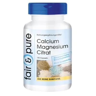Abbildung von Fair &amp; Pure® Calcium Magnesium Citrat Kapseln 180 vegan ohne Magnesiumstearat