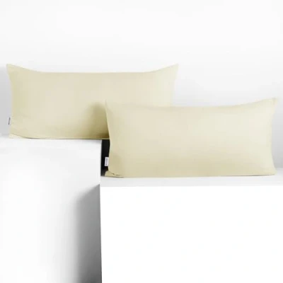 Abbildung von DecoKing 2 Kissenbezüge 40x80 cm Jersey 100% gekämmte Baumwolle Reißverschluss beige Amber