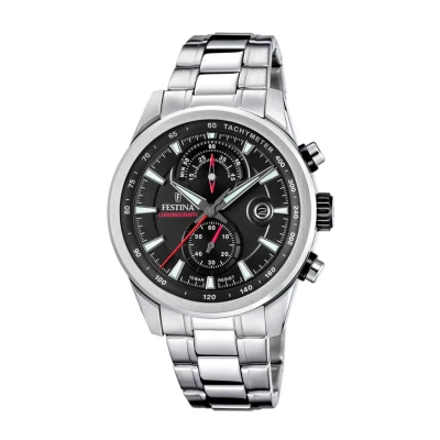 Abbildung von Festina Chronograph »Timeless Chronograph«, Quarzuhr, Armbanduhr, Herrenuhr, Edelstahlarmband, analog, Tag