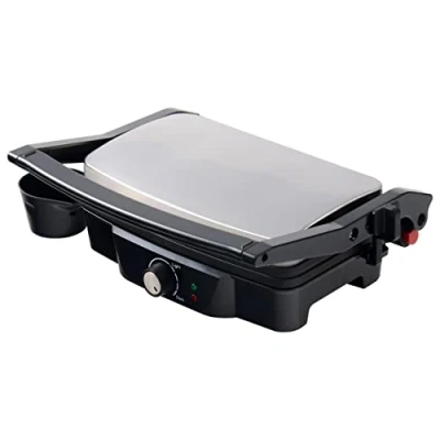 Abbildung von ARDES Professionelles elektrisches Grillgerät 1500W Elektrischer Kontaktgrill für Brötchen und Piadinas mit antihaftbeschichtete Grillplatten Groß Farben Schwarz Stahl Modell AR1S20