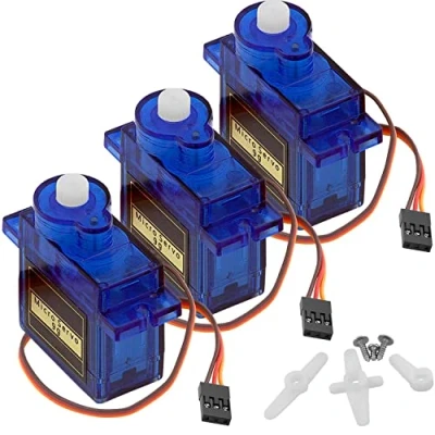 Abbildung von AZDelivery 3 x Micro Servo Motor kompatibel mit SG90 9G für RC Roboter Hubschrauber Flugzeug Arduino inkl. E Book!