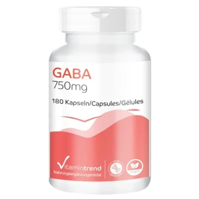 Abbildung von GABA Kapseln 750mg 180 hochdosierte vegane ! 3 MONATS VORRAT 1500mg je Tagedosis Vitamintrend®