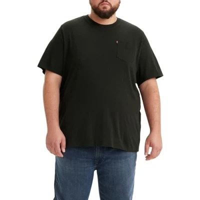 Abbildung von Levi&#039;s Herren Big &amp; Tall Classic Pocket Tee T Shirt, Mineral Black, 5XL