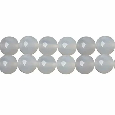 Abbildung von SKYBEADS Natürliche Weiß Achat 6mm Edelsteinperlen für Armbänder Auffädeln Schmuck 38cm Strang Approx 60 Stück