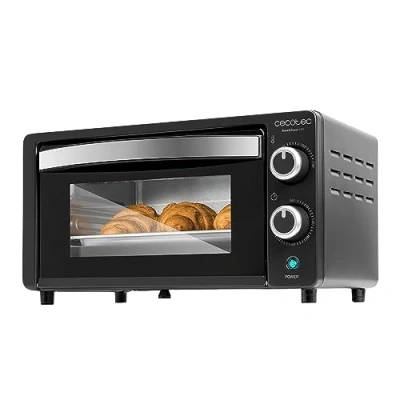 Abbildung von Cecotec Tischofen Bake&amp;Toast 1090 Black, 10 L, 1000 W, 60 Minuten Timer, Temperaturregelung bis zu 230ºC, Backblech, Grillrost und Zange mit Griff