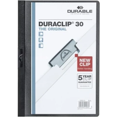 Abbildung von Durable Klemm Mappe Duraclip Original 30 (für 1 Blatt A4), 25 Stück, schwarz, 220001