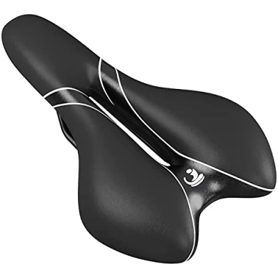 Abbildung von WELLGRO Sportsattel schwarz Rennradsattel ca. 28x16x8 cm (LxBxH) Fahrradsitz für Mountainbike Trekkingrad Fahrradsattel gepolstert