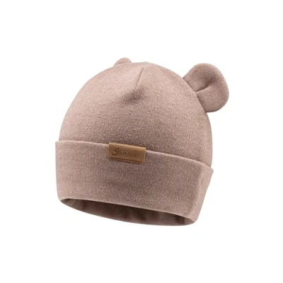 Abbildung von Sterntaler Beanie mit Umschlag und dekorativen, angesetzten Ohren Unisex Baby Kinder Mütze aus feiner Strickware Übergangsmütze Sand, 43