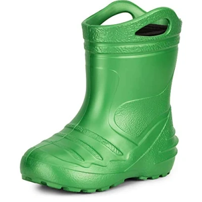 Abbildung von Ladeheid Gummistiefel Kinder federleichte Eva Regenstiefel für Mädchen und Jungen Thermo gefüttert KL051 (Smaragdgrün, 32 EU)