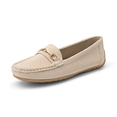 Abbildung von DREAM PAIRS Damen Loafer Bequeme Mokassins Slippers Niedrige Schuhe Faltbare Klassische Khaki Suede 40 (EUR) SDLS2205W NEW E