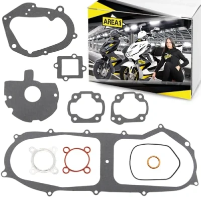 Abbildung von Area1 Ersatz Motor Dichtung Set Dichtungssatz für Minarelli liegend AC/LC, kompatibel mit Yamaha Aerox Jog Neos Slider BWs Beta Italjet Malaguti F12 F15 Benelli 461 K2 MBK Nitro Mach G Ovetto (50/2T)