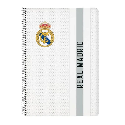 Abbildung von Safta Real Madrid 1. Team 24/25 Notizbuch, 80 Blatt, Hardcover, 1 Design, ideal für Kinder verschiedener Altersgruppen, bequem und vielseitig, 21,5 x 31 cm, Weiß/Grau