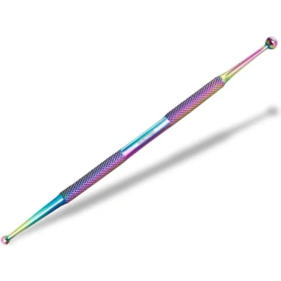 Abbildung von InstrumenteNrw Akupunktur Stift Akupressur Punktsucher Meridianstift Edelstahl Kugel Ø 3/7 mm Akupressurstift Stab (Titan Mehrfarbig)