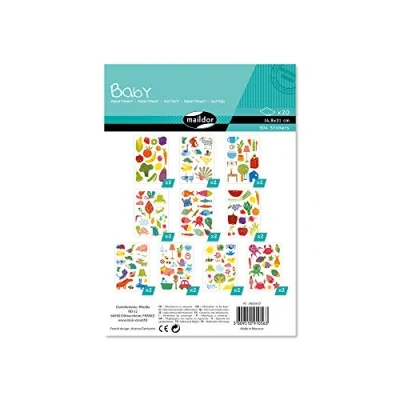Abbildung von Maildor AE056O Baby Stickers Packung (mit 20 Bögen in Format DIN A5, 14,8 x 21cm, ideal für Kinder ab 2 Jahren) 1 Pack bunt