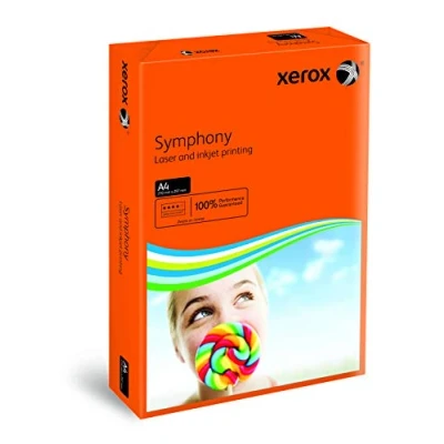 Abbildung von Xerox 003R93953 farbiges Druckerpapier Kopierpapier Symphony intensiv Din A4, 80 g/m², 500 Blatt pro Pack, orange