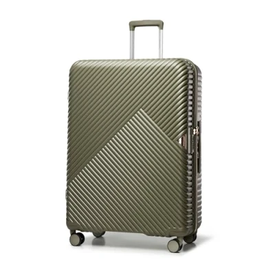 Abbildung von WITTCHEN Reisekoffer Rollkoffer Trolley Mittlerer Koffer Handgepäck Hartschale aus Polycarbonat mit 4 Zwilling Rollen Zahlenschloss Teleskopgriff GL Style Größe M Olive