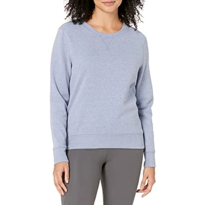 Abbildung von Amazon Essentials Damen Sweatshirt aus French Terry Fleece mit Rundhalsausschnitt (Erhältlich in Übergröße), Indigoblau Meliert, XL