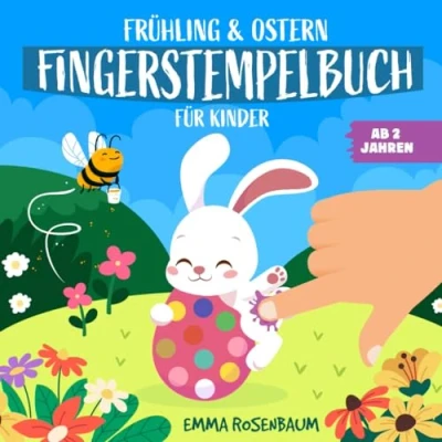 Abbildung von Frühling &amp; Ostern Fingerstempelbuch für Kinder ab 2 Jahren: Mein erstes Kreativbuch mit 40 einfachen und niedlichen Motiven zum Stempeln Ausmalen