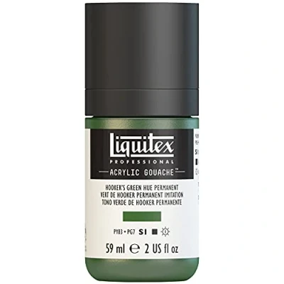 Abbildung von Liquitex 2059224 &#039;Liquitex Professional Acrylic Gouache, Acrylfarbe mit Gouache Eigenschaften, Lichtecht, wasserfest, 59ml Dosier Flasche Hookers Grün Permanent Imit.