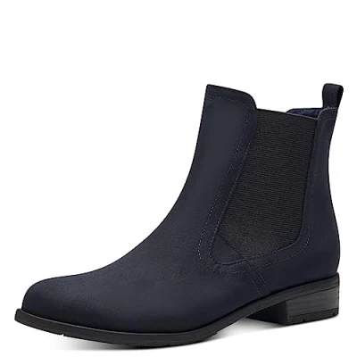 Abbildung von MARCO TOZZI Damen Chelsea Boots Flach zum Schlupfen, Blau (Dk.Navy), 40 EU