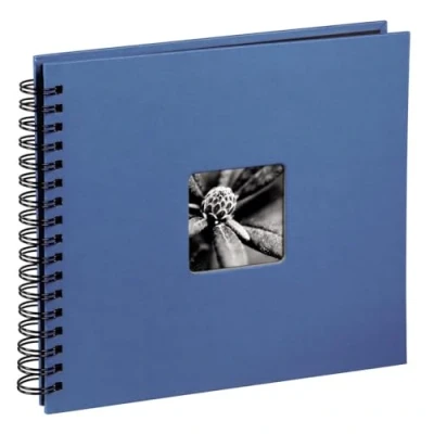 Abbildung von Hama Fotoalbum Jumbo 36x32 cm (Spiral Album mit 50 schwarzen Seiten, Fotobuch Pergamin Trennblättern, zum Einkleben und Selbstgestalten) azur blau
