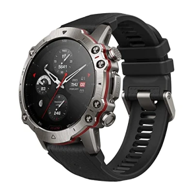 Abbildung von Amazfit Falcon 49mm Outdoor Smartwatch mit Dual Band GPS, Smarter Sportcoach, Trainingsvorlagen, 150 Sportmodi, Saphir Display, Titangehäuse in Militärqualität, 20 ATM wasserdicht für Herren Damen