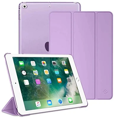 Abbildung von Fintie Hülle für iPad 9.7 Zoll 2018 2017 / Air 2 (2014) (2013) Ultradünn Schutzhülle mit transparenter Rückseite Abdeckung Cover Auto Schlaf/Wach Funktion, Lavendel