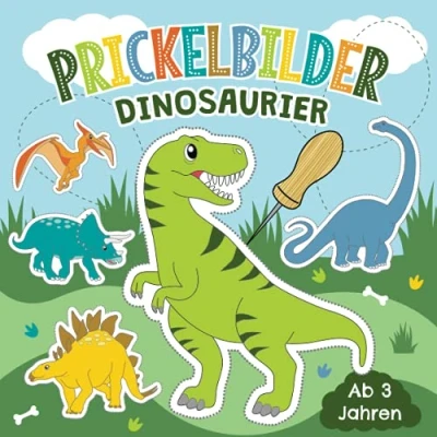 Abbildung von Prickelbilder Dinosaurier ab 3 Jahren: Dino Prickelblock für Kinder Malen, Prickeln, Ausschneiden und Basteln Tolles Bastelbuch mit Prickelvorlagen Mädchen Jungen