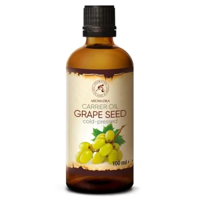 Abbildung von Traubenkernöl Kaltgepresst 100ml Traubenöl Rein und Natürlich Glasflasche Vitis Vinifera Italien Traubenkern Öl für Gesicht Pflege Körperpflege Haarpflege Kosmetik