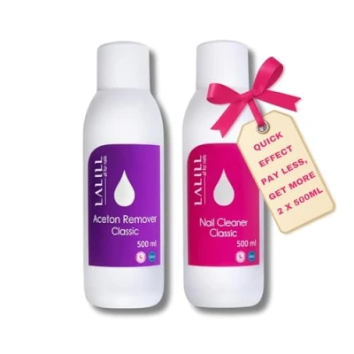 Abbildung von LALILL Set Nagel Cleaner 500 ml + Aceton Nagellackentferner Nagelentfetter Entfetter Remover für Polish, Gele, Hybride Nail Gelnägel