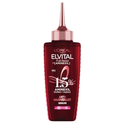 Abbildung von L&#039;Oréal Paris Elvital Serum gegen Haarausfall durch Haarbruch, Für kraftloses, brüchiges Haar, Mit 1,5% Aminexil, Koffein und Arginin, Full Resist Anti Haarverlust Haarfluid, 1 x 102 ml