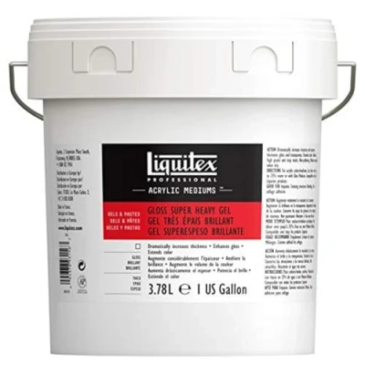 Abbildung von Liquitex 7436 Professional glänzendes sehr schweres Gel Medium für Acrylfarben, ideal hohe Spitzen und skulpturierte Aufträge, hoher Oberflächenwiederstrand 3,78 Liter, Transparent glänzend