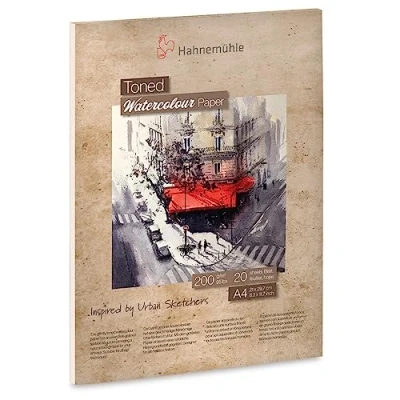 Abbildung von Hahnemühle Toned Watercolour Beige, Aquarellblock, 200 g/m², A4, 20 Blatt