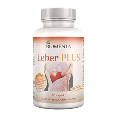 Abbildung von BIOMENTA Leber Plus 90 Kapseln hochdosiert mit Cholin, Mariendistel, Artischocken, Löwenzahn vegan Premiumqualität