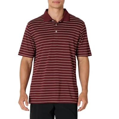 Abbildung von Amazon Essentials Herren Golf Polo Shirt, Schnell Trocknend, Normale Passform, Dunkles Burgunderrot, S