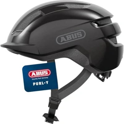 Abbildung von ABUS Fahrradhelm PURL Y geeignet für E Bike und S Pedelec stylisher NTA Schutzhelm Erwachsene Jugendliche Schwarz, Größe L