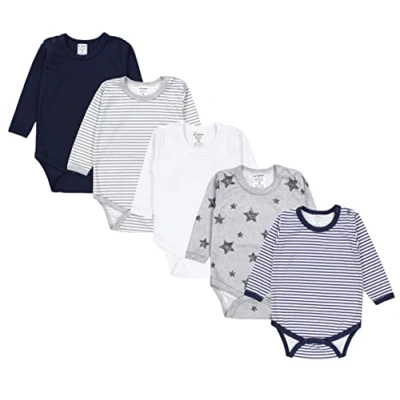 Abbildung von TupTam Jungen Baby Body Langarm Unifarben 5er Pack, Farbe: Farbenmix 4, Größe: 86