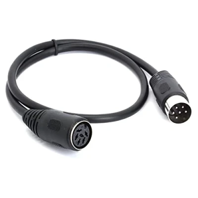 Abbildung von HTGuoji DIN Verlängerungskabel, 6 poliger Stecker auf Buchse, AV Adapter, Audio Buchse für Mikrofonaufnahmen (50 cm)