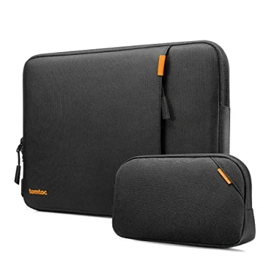 Abbildung von tomtoc 360 Laptop Tasche Hülle für Neu 14 Zoll MacBook Pro M4/M3/M2/M1 Pro/Max (2024 2021) A3112 A3401 A3185 A2992 A2918 A2779 A2442, Stoßfest Laptoptasche Laptophülle Sleeve mit Zubehör