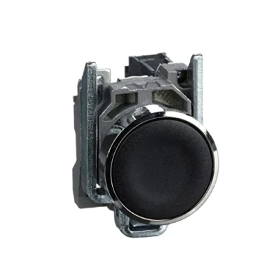 Abbildung von Schneider Electric XB4BA21 Drucktaster, Harmony XB4, Metall, 22mm, schwarz, unbeschriftet, tastend, Schraubklemme, 1S