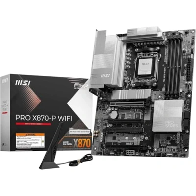 Abbildung von MSI PRO X870 P WiFi Mainboard, ATX Unterstützt AMD Ryzen 9000/8000/7000 Prozessoren, AM5 60A SPS VR M, DDR5 Memory Boost (8200+ MT/s OC), PCIe 5.0 x16 &amp; 4.0 x16, M.2 Gen5, Wi Fi 7, 5G LAN