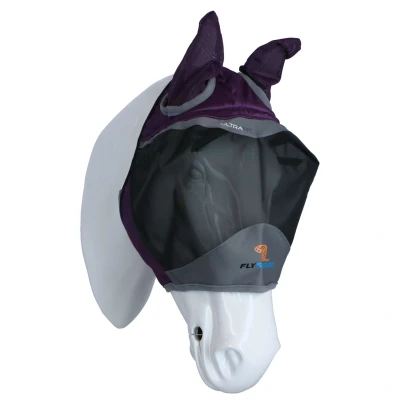 Abbildung von Shires Fliegenmaske Deluxe mit Ohren Violett XWarmblut
