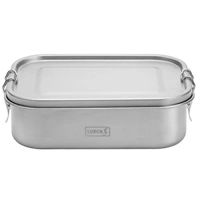 Abbildung von Lurch 240882 Lunchbox Snap aus Edelstahl 100% auslaufsicher 1400ml, 18/8