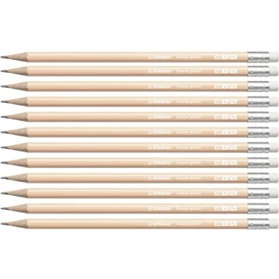 Abbildung von Bleistift mit Radierer STABILO Swano Pastel Härtegrad HB 12er Pack aprikose