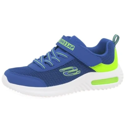 Abbildung von Skechers GORE Strap Overlays Midsole TECH Piece Sneaker low für Kinder, Größe: 35, Blue/lime Schuhe