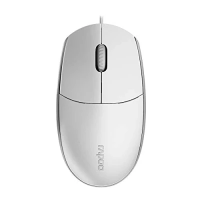 Abbildung von Rapoo N100 kabelgebundene Maus wired Mouse 1600 DPI Sensor ergonomisch für Links und Rechtshänder PC &amp; Mac weiß